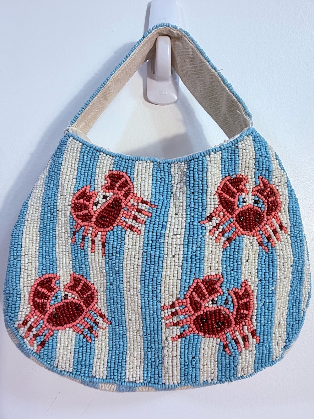Lulu Blue & White Striped Crab Tote brand new 🆕